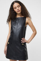 FRENCH CONNECTION DESSA FAUX LEATHER DRESS